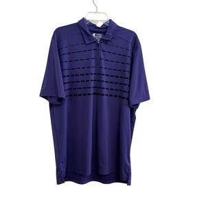 Izod Xtreme Function Golf Polo Shirt Mens Purple and Black Short Sleeves